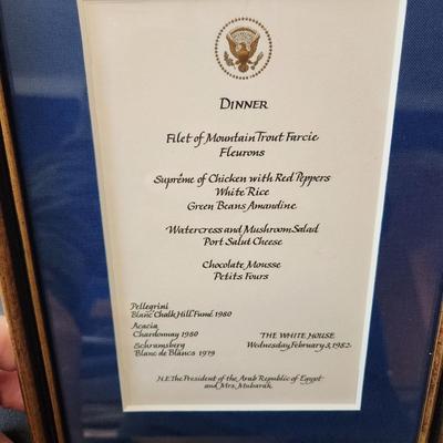 13 Different White House Menus Framed Luncheon Dinner
