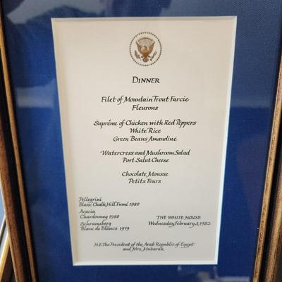 13 Different White House Menus Framed Luncheon Dinner