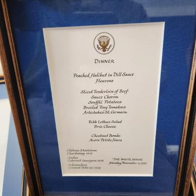 13 Different White House Menus Framed Luncheon Dinner