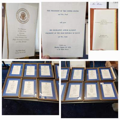 13 Different White House Menus Framed Luncheon Dinner