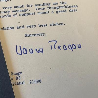 Several Authentic Nancy & Ronald Reagan Signatures Letters/Press Photo