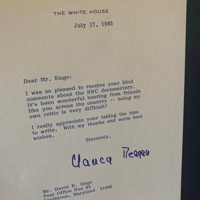 Several Authentic Nancy & Ronald Reagan Signatures Letters/Press Photo