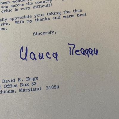 Several Authentic Nancy & Ronald Reagan Signatures Letters/Press Photo