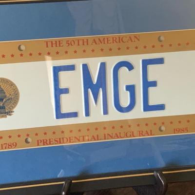Inaugural Personalized License Plates Framed
