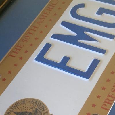 Inaugural Personalized License Plates Framed