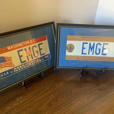 Inaugural Personalized License Plates Framed