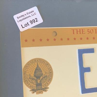 Inaugural Personalized License Plates Framed