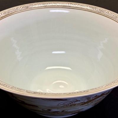 Canton Brown Large Asian Porcelain Decorative Bowl