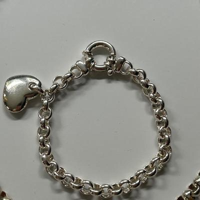 Sterling Silver Milor Necklace and Bracelet With Heat 2 Piece set - 81.5 grams