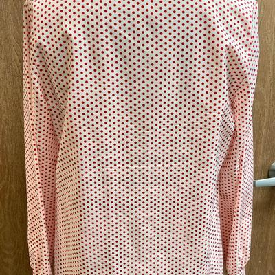 Essentially Separate Vintage Blouse white with red polka dots, size 14