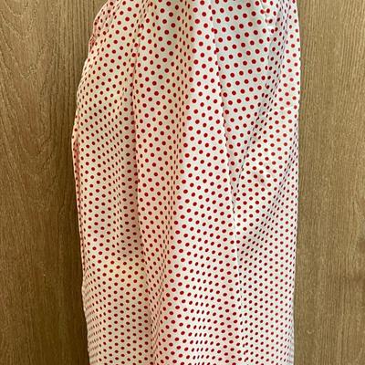 Essentially Separate Vintage Blouse white with red polka dots, size 14
