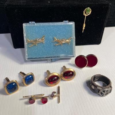 17- Cufflinks, ring, pin