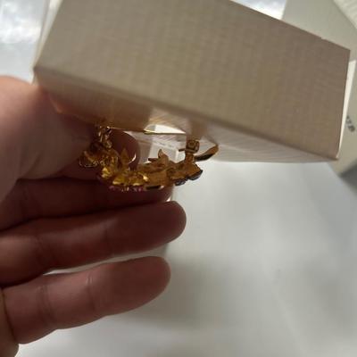 Charter club rhinestone brooch with flower motif