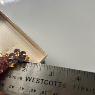 Charter club rhinestone brooch with flower motif