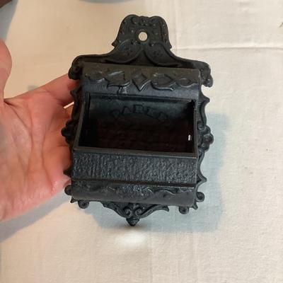 365 Antique Wall Mount Coffee Grinder, Coffee Tin, Cast Iron Match Holder
