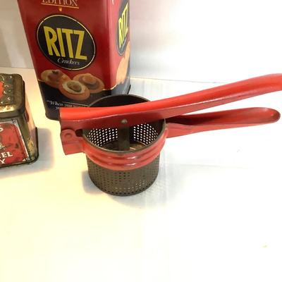 367 Vintage Red Kichen Utensil Lot