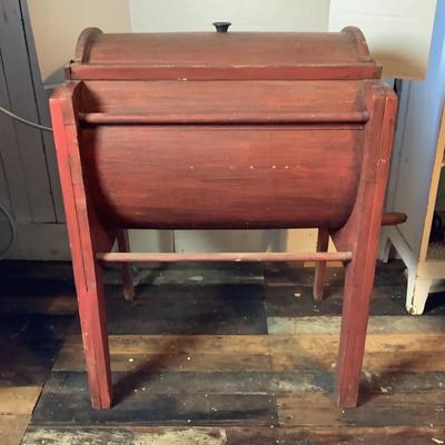 372 Antique American Country Pine Butter Churn