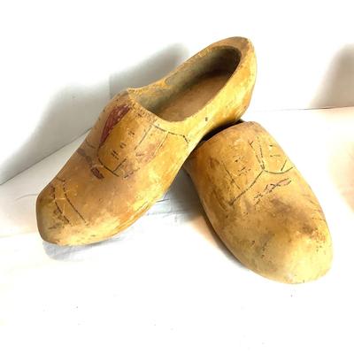 373 Vintage Wooden Dutch Clogs Two Pairs