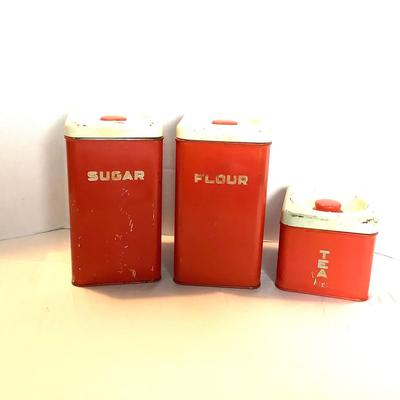 376 Vintage Lincoln Beauty ware Mid Century Canisters