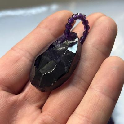 Irish Celtic New Grange Dark Amethyst Triskele Necklace
