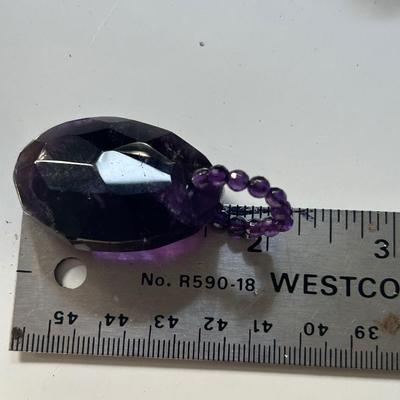 Irish Celtic New Grange Dark Amethyst Triskele Necklace