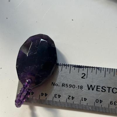 Irish Celtic New Grange Dark Amethyst Triskele Necklace