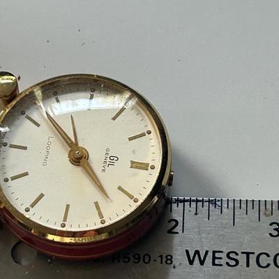 GIL Geneve Gilt Brass MCM Swiss Made 8 Day Alarm Desk Clock - Works Great