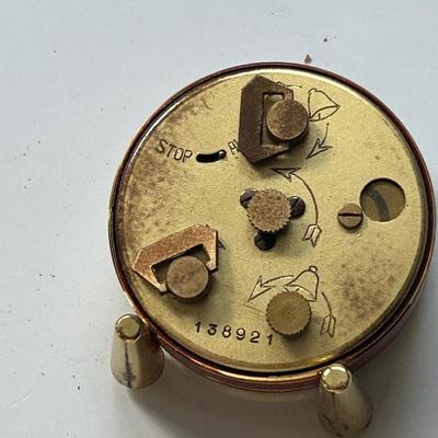 GIL Geneve Gilt Brass MCM Swiss Made 8 Day Alarm Desk Clock - Works Great