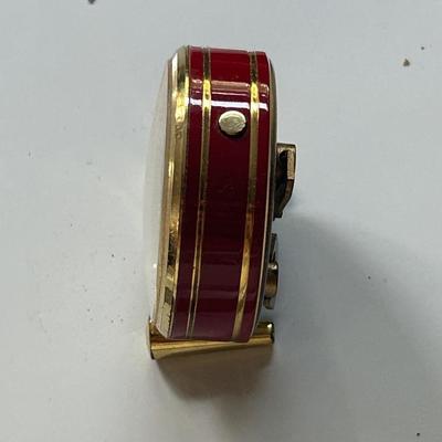 GIL Geneve Gilt Brass MCM Swiss Made 8 Day Alarm Desk Clock - Works Great