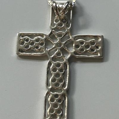 Artisan Crafted Sterling Silver Cross Necklace "Latticed Cross"