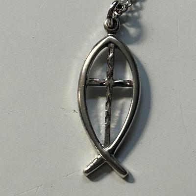 Artisan Crafted Sterling Silver Cross Necklace "Latticed Cross"