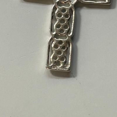 Artisan Crafted Sterling Silver Cross Necklace "Latticed Cross"