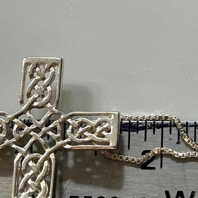 Artisan Crafted Sterling Silver Cross Necklace "Latticed Cross"