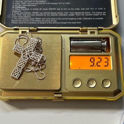 Artisan Crafted Sterling Silver Cross Necklace "Latticed Cross"