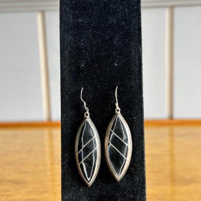 Vintage Onyx and Sterling Silver earrings