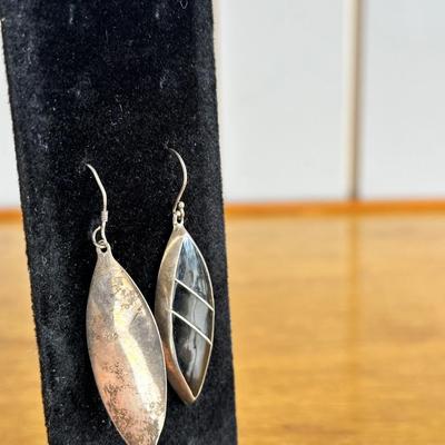 Vintage Onyx and Sterling Silver earrings
