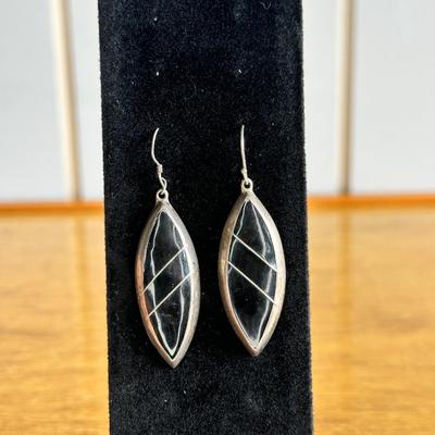 Vintage Onyx and Sterling Silver earrings