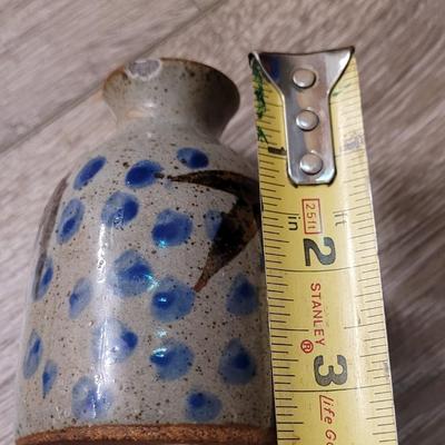 Small Ceramic Vessel with Polka-dots & Birds