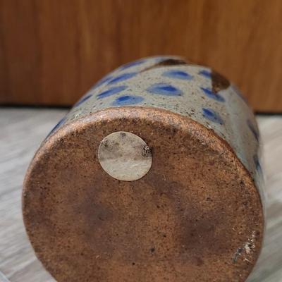 Small Ceramic Vessel with Polka-dots & Birds