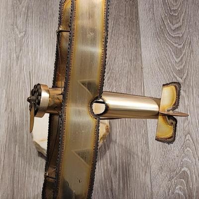 Vintage Mid Century Brass Airplane Sculpture