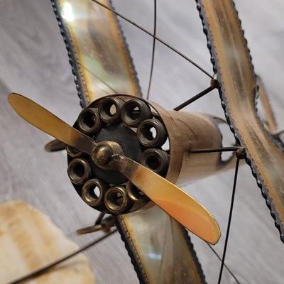 Vintage Mid Century Brass Airplane Sculpture