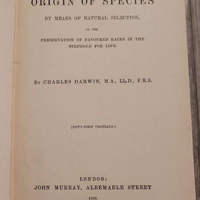 1898 Charles Darwin 'Origin of Species'