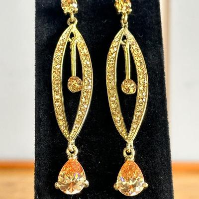 Beautiful amber color stone earrings