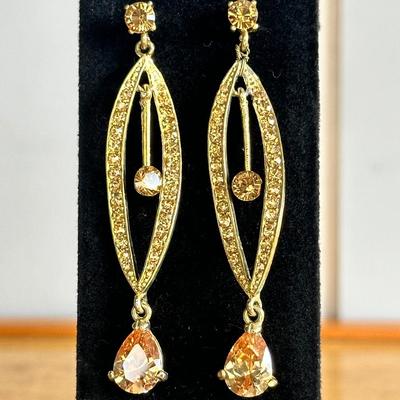 Beautiful amber color stone earrings