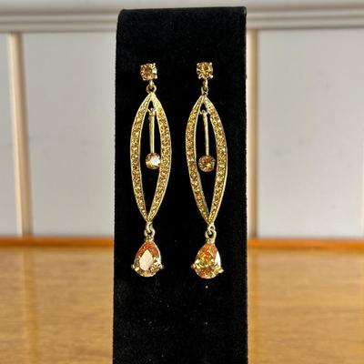 Beautiful amber color stone earrings