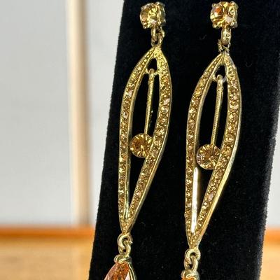 Beautiful amber color stone earrings