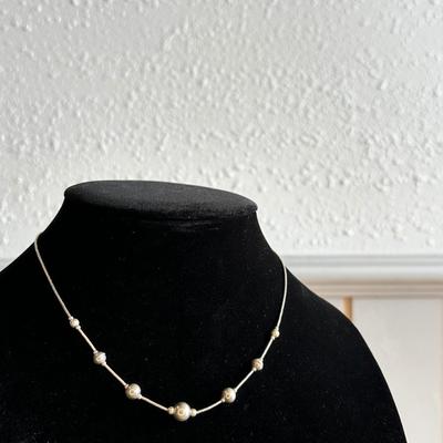 Sterling silver beaded necklace