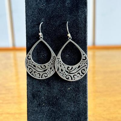Silpada Matte Sterling Silver Cut Out Earrings