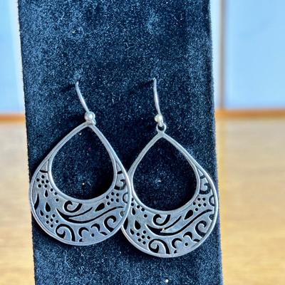 Silpada Matte Sterling Silver Cut Out Earrings