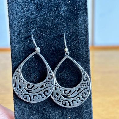 Silpada Matte Sterling Silver Cut Out Earrings